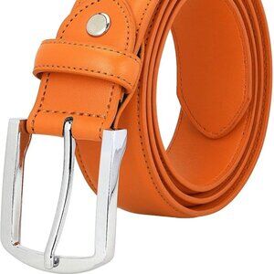 Falari Bright Orange Leather Belt NWT